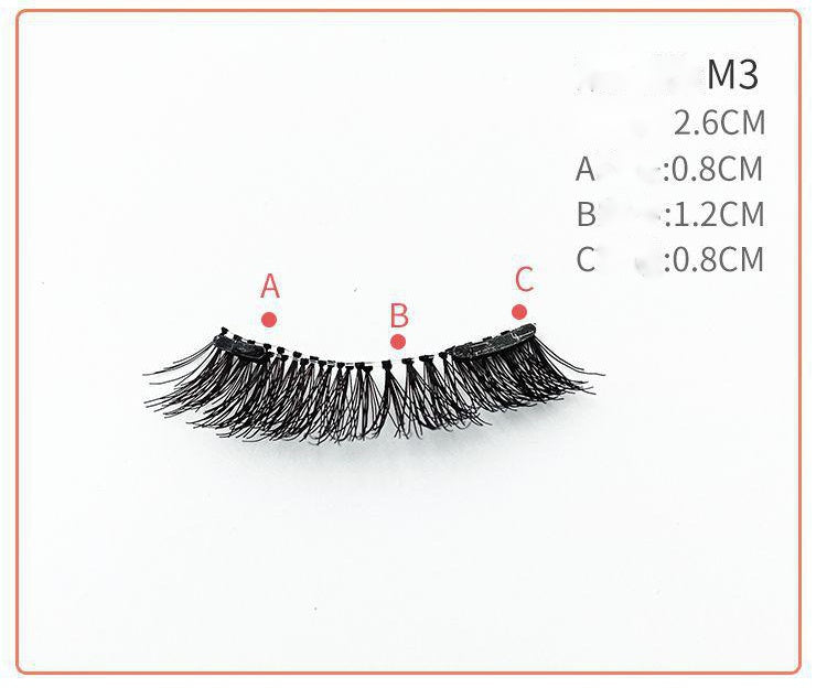 JMT-709898 Quantum Magnetic False Eyelashes - Natural Slender and Flying Thick Styles with Plastic Stalks, 2 Pairs Included