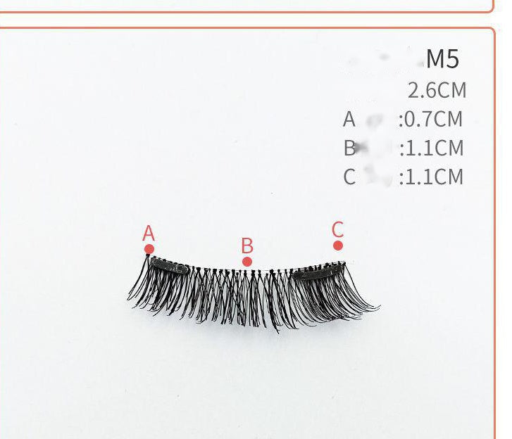 JMT-709898 Quantum Magnetic False Eyelashes - Natural Slender and Flying Thick Styles with Plastic Stalks, 2 Pairs Included