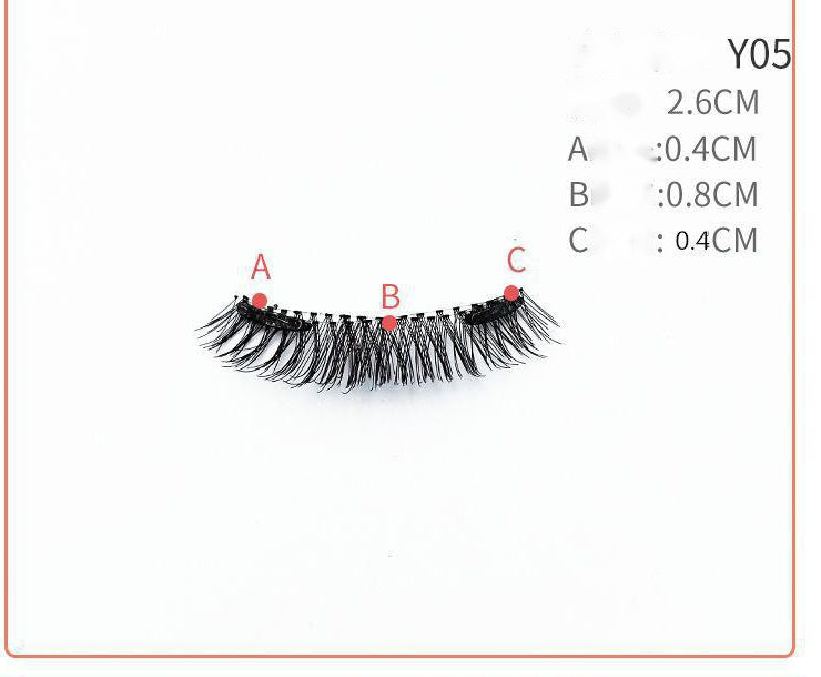 JMT-709898 Quantum Magnetic False Eyelashes - Natural Slender and Flying Thick Styles with Plastic Stalks, 2 Pairs Included