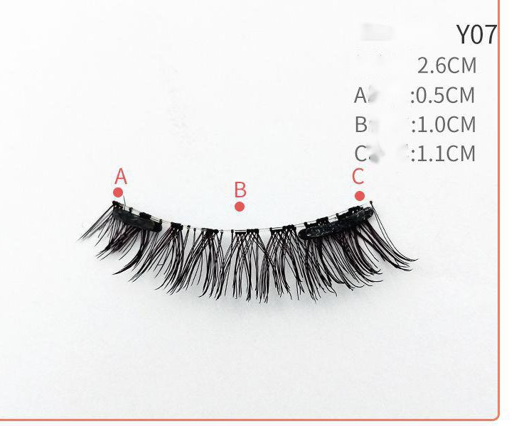 JMT-709898 Quantum Magnetic False Eyelashes - Natural Slender and Flying Thick Styles with Plastic Stalks, 2 Pairs Included