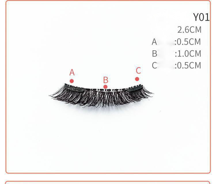 JMT-709898 Quantum Magnetic False Eyelashes - Natural Slender and Flying Thick Styles with Plastic Stalks, 2 Pairs Included