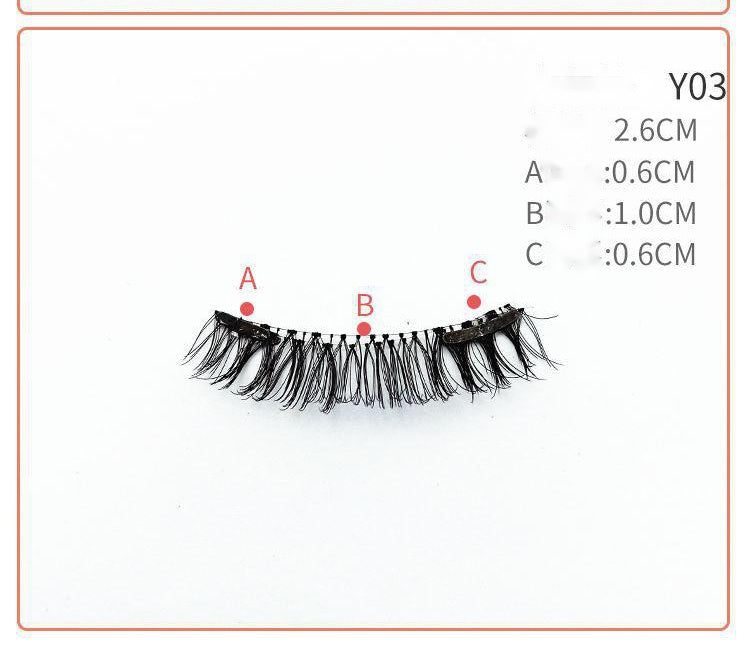 JMT-709898 Quantum Magnetic False Eyelashes - Natural Slender and Flying Thick Styles with Plastic Stalks, 2 Pairs Included