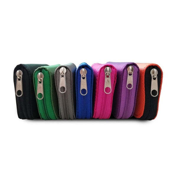 JMT-709962 Compact Zippered CF Card Storage Bag with Card Slots - 11.5cm x 6cm x 2cm, Durable Nylon Material