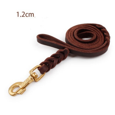 JMT-710282 Leather Dog Leash for Large Breeds - Training Rope for Golden Retrievers and More - Multiple Sizes Available