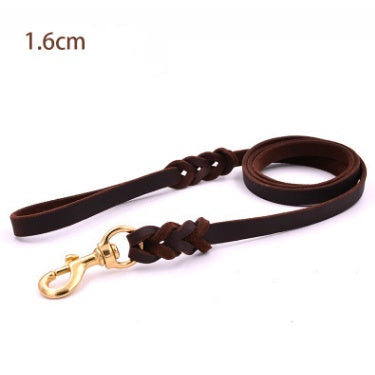 JMT-710282 Leather Dog Leash for Large Breeds - Training Rope for Golden Retrievers and More - Multiple Sizes Available