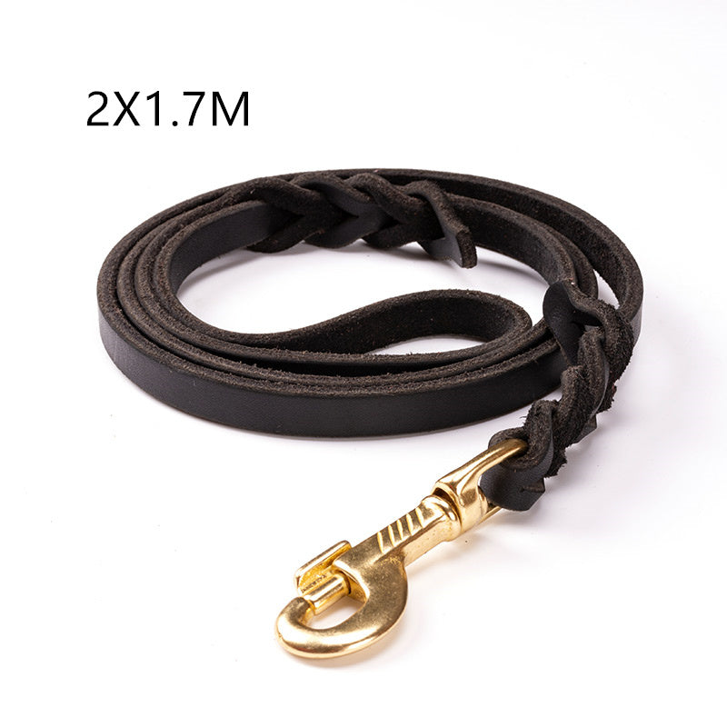JMT-710282 Leather Dog Leash for Large Breeds - Training Rope for Golden Retrievers and More - Multiple Sizes Available
