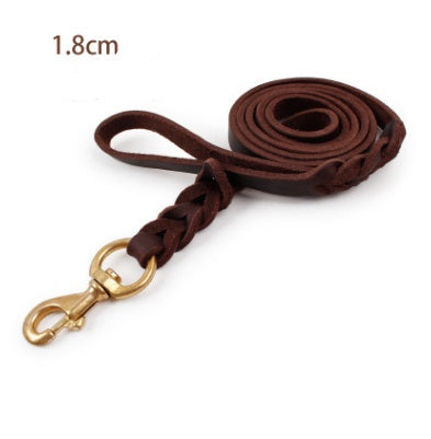 JMT-710282 Leather Dog Leash for Large Breeds - Training Rope for Golden Retrievers and More - Multiple Sizes Available