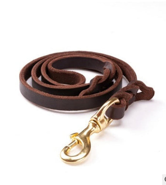 JMT-710282 Leather Dog Leash for Large Breeds - Training Rope for Golden Retrievers and More - Multiple Sizes Available