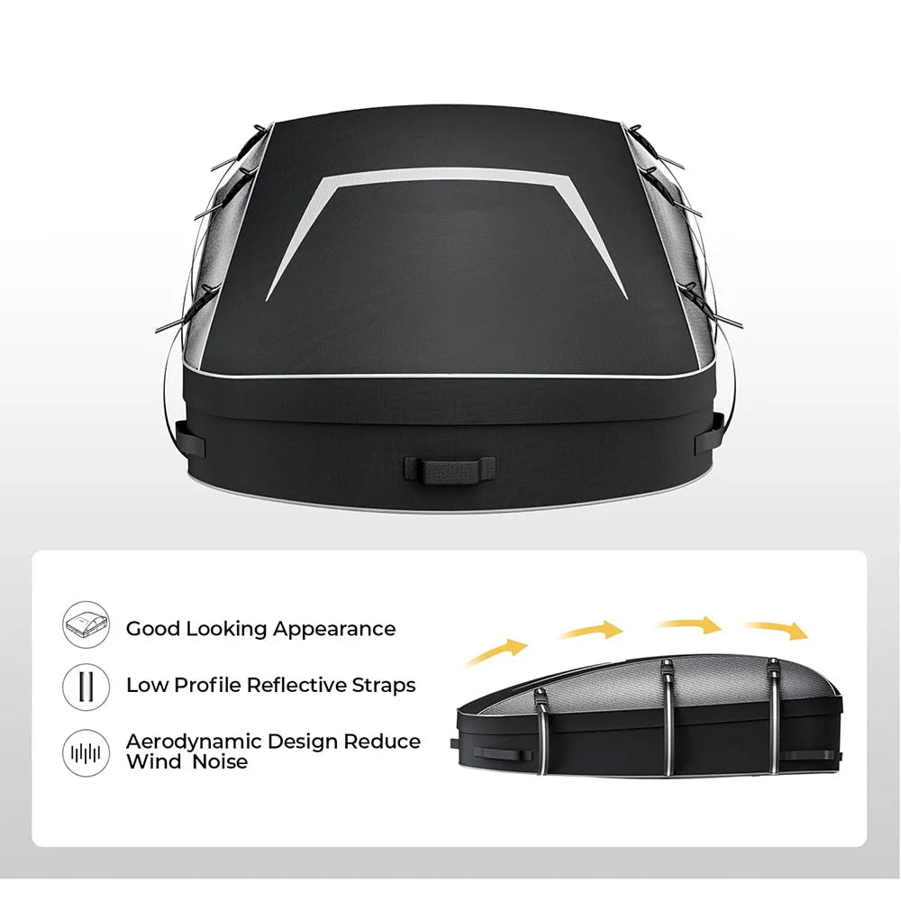 JMT-710410 Water-Resistant Soft Rooftop Cargo Carrier Bag for Vehicles with Roof Racks, 900D Oxford Fabric