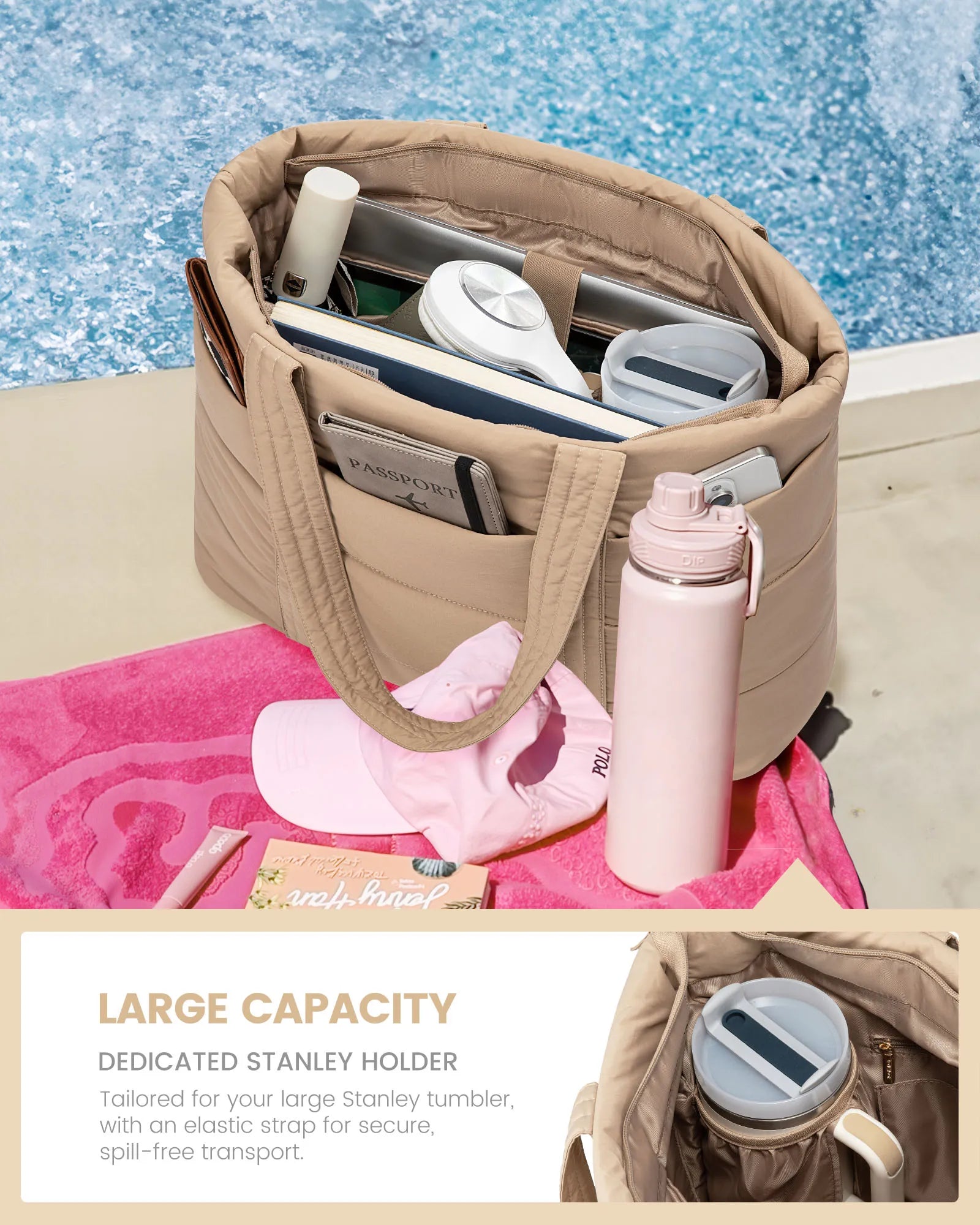 JMT-710602 Puffy Laptop Tote Bag for 15.6-17.3 Inch Laptops - Ideal for School, Work, and Office Use