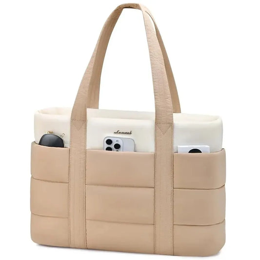 JMT-710602 Puffy Laptop Tote Bag for 15.6-17.3 Inch Laptops - Ideal for School, Work, and Office Use