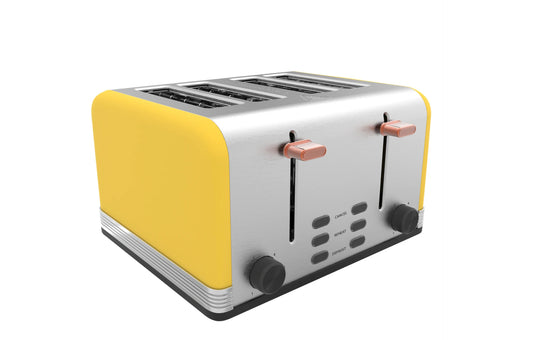 JMT-710730 4-Slice Retro Electric Toaster with LED Display and Stainless Steel Finish