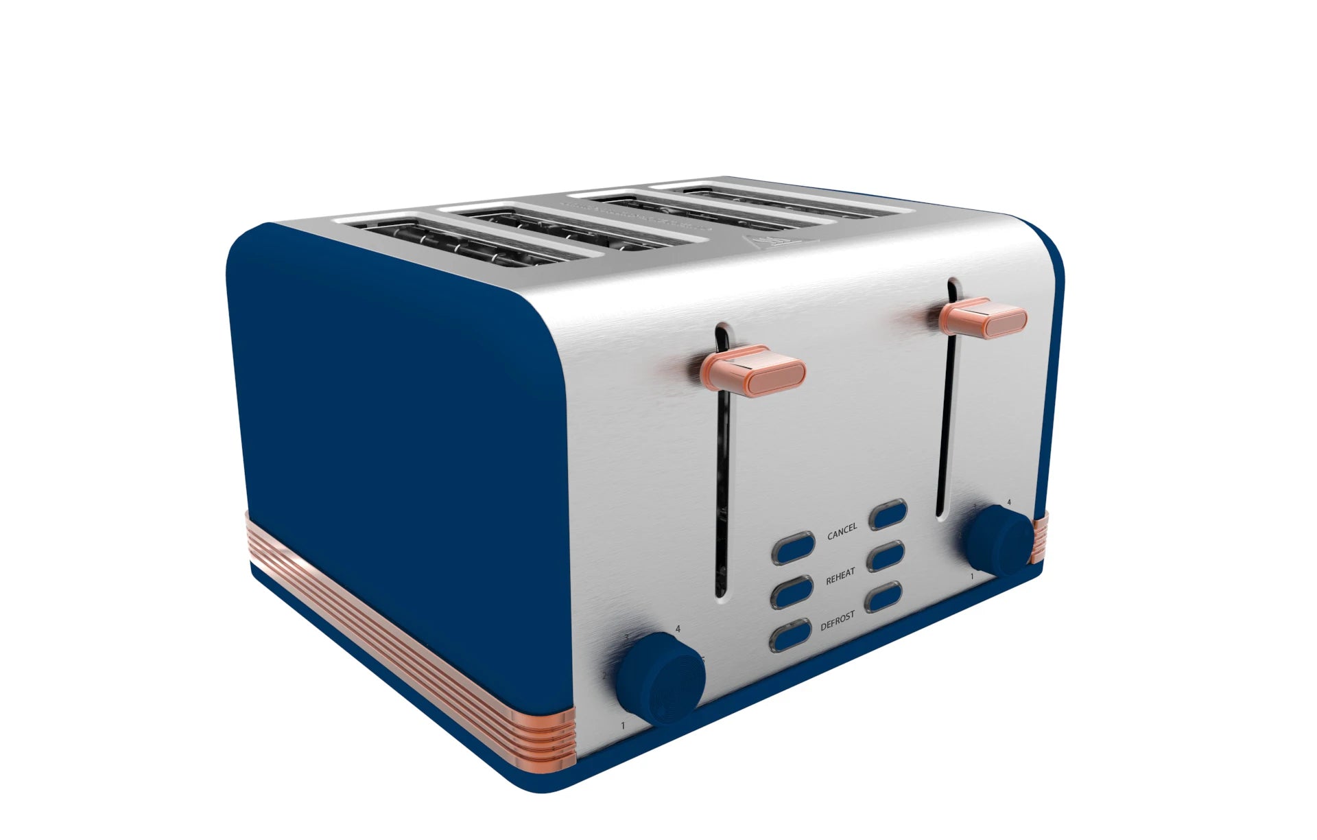 JMT-710730 4-Slice Retro Electric Toaster with LED Display and Stainless Steel Finish
