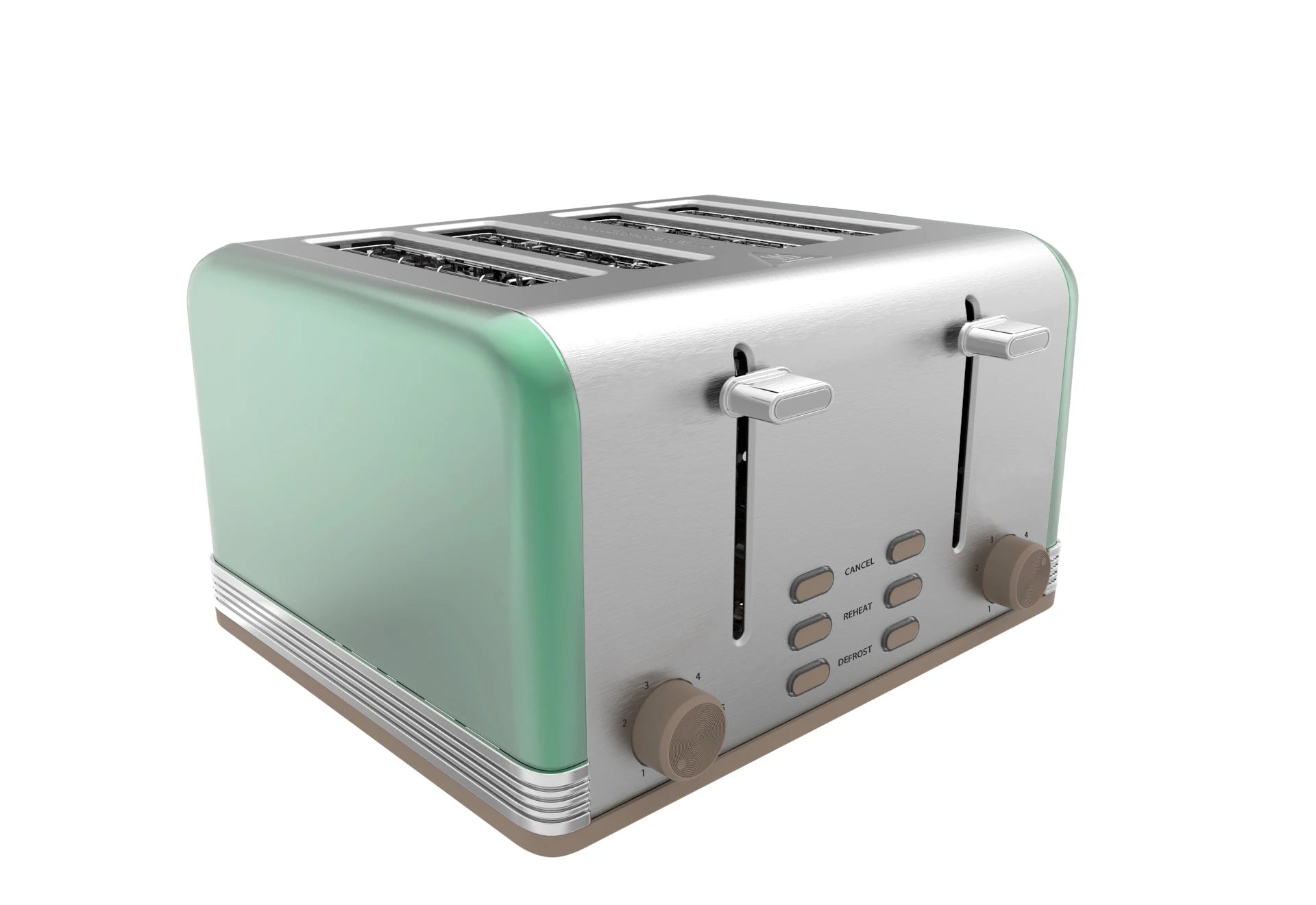 JMT-710730 4-Slice Retro Electric Toaster with LED Display and Stainless Steel Finish