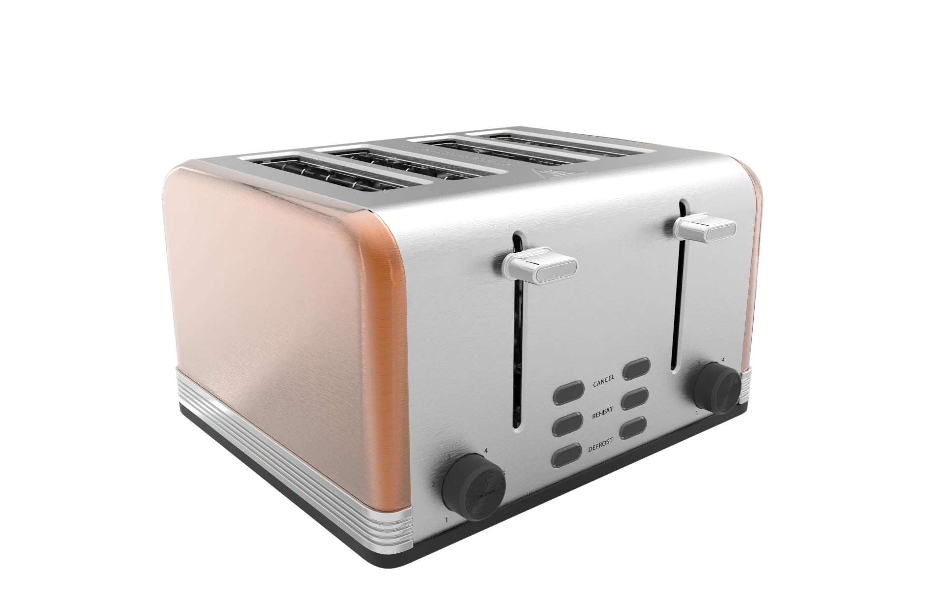 JMT-710730 4-Slice Retro Electric Toaster with LED Display and Stainless Steel Finish