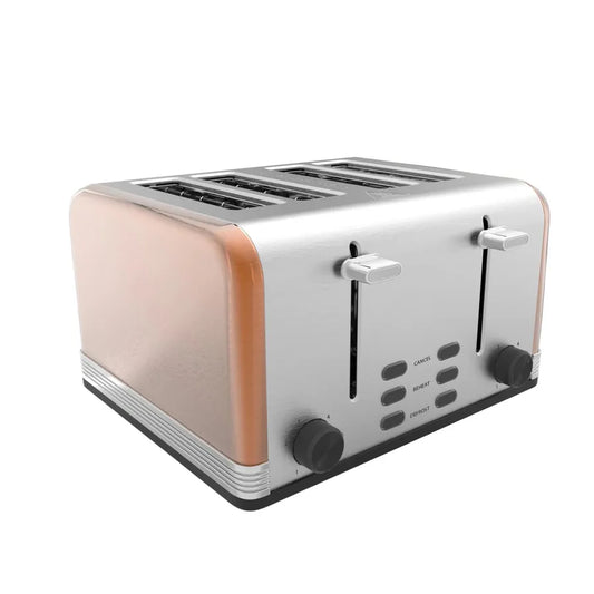 JMT-710730 4-Slice Retro Electric Toaster with LED Display and Stainless Steel Finish
