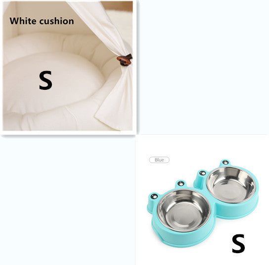 JMT-710794 Wooden Cat Kennel with Canvas Pad - Cozy Nest for Small Pets, Available in Multiple Sizes