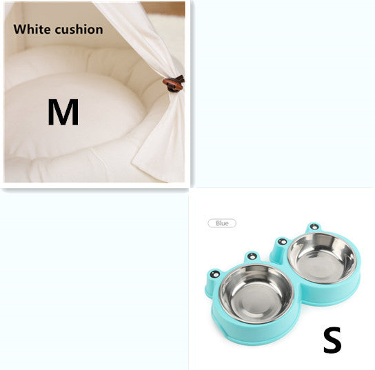 JMT-710794 Wooden Cat Kennel with Canvas Pad - Cozy Nest for Small Pets, Available in Multiple Sizes