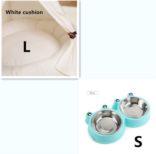 JMT-710794 Wooden Cat Kennel with Canvas Pad - Cozy Nest for Small Pets, Available in Multiple Sizes