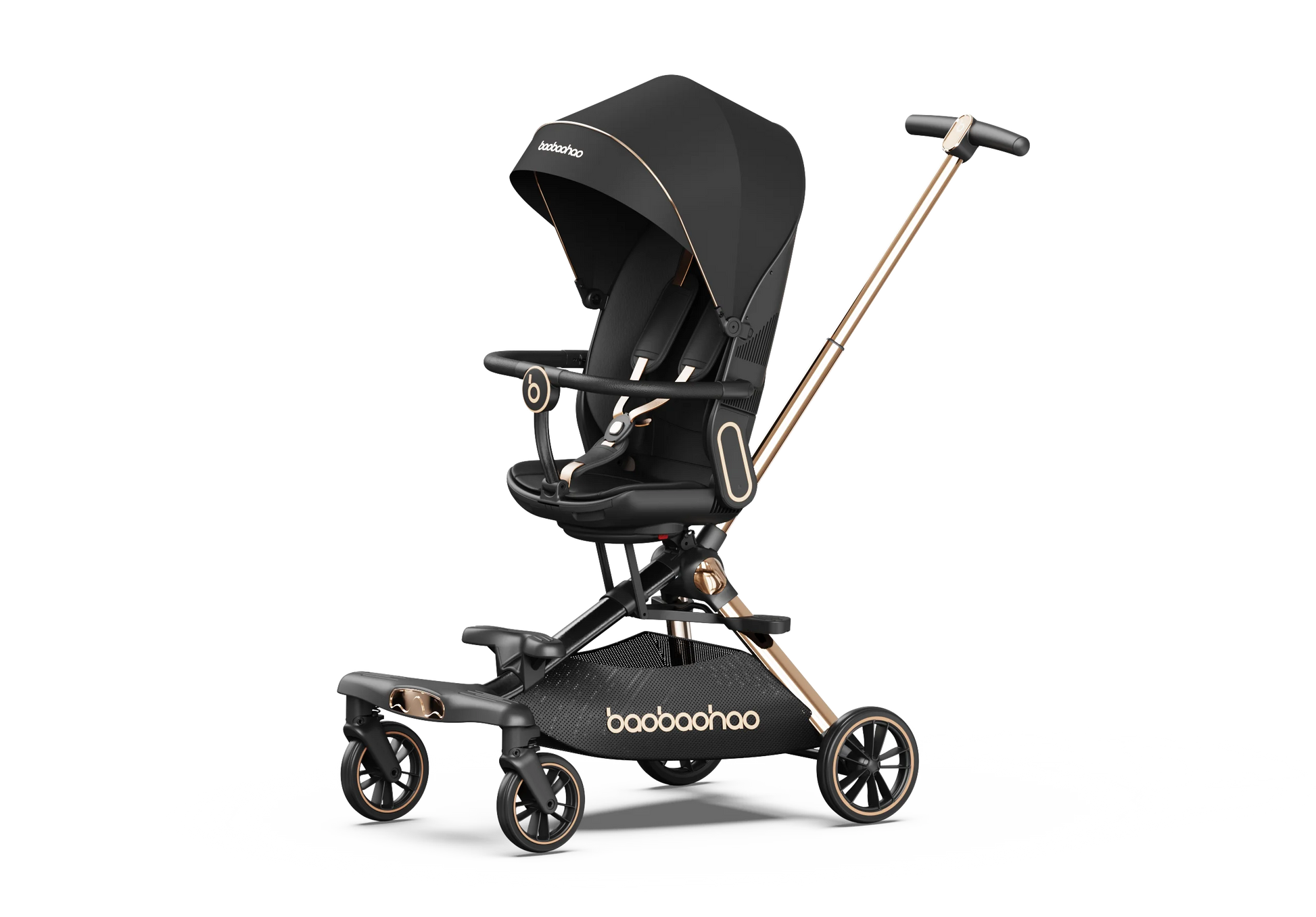JMT-710922 Luxury Adjustable Leather Foldable Baby Stroller with Double-Sided Design