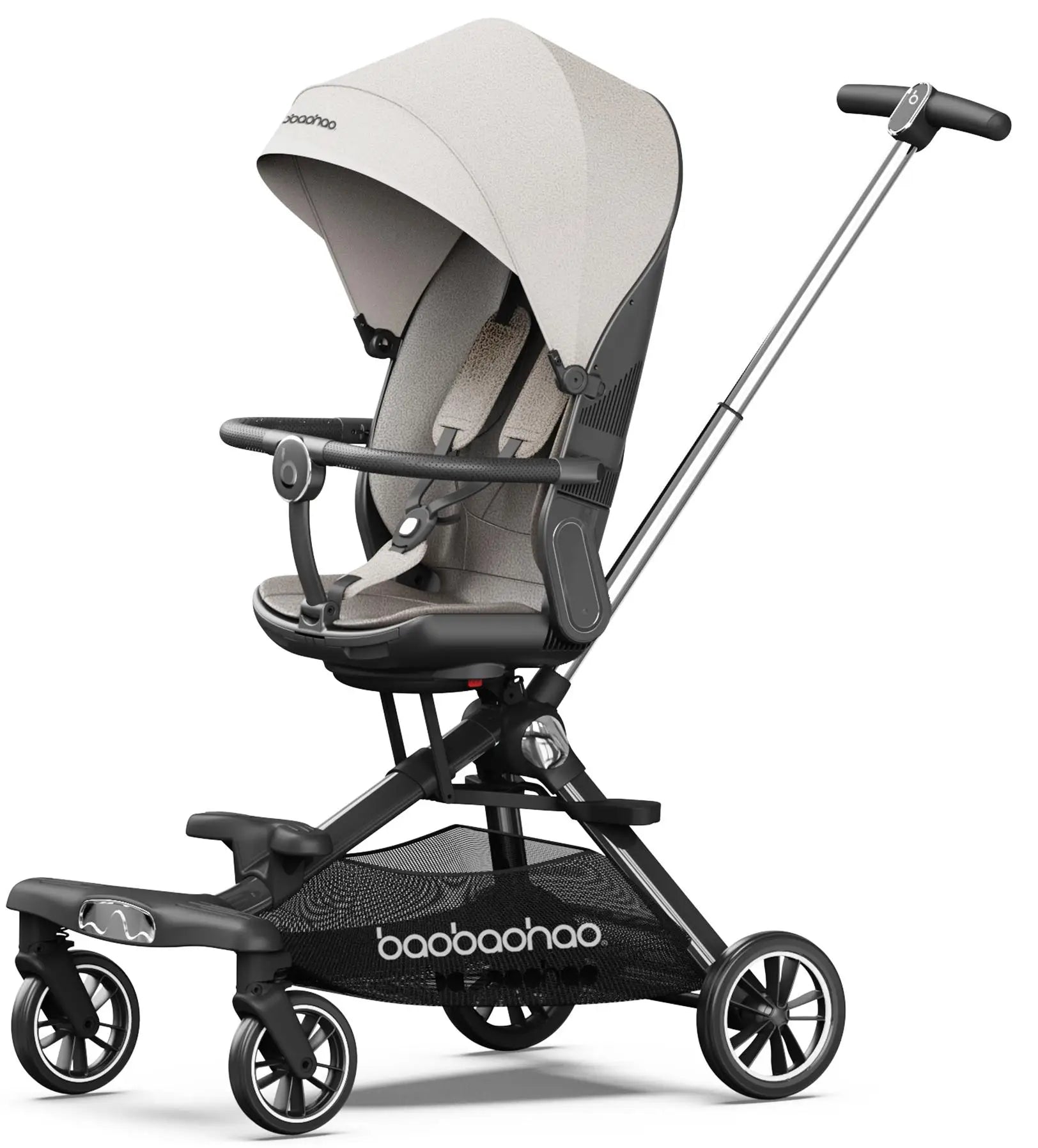 JMT-710922 Luxury Adjustable Leather Foldable Baby Stroller with Double-Sided Design