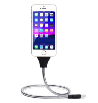 JMT-711114 Retractable 0.5m Charging Cable with Car Bracket for Apple Lightning and Micro USB Devices