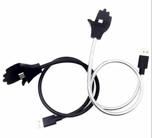 JMT-711114 Retractable 0.5m Charging Cable with Car Bracket for Apple Lightning and Micro USB Devices