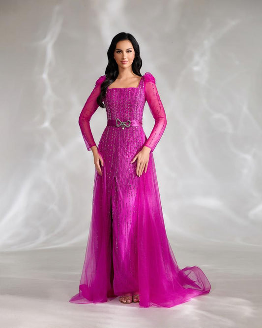 JMT-711178 Elegant Purple Evening Gown for Women - Model SH0039