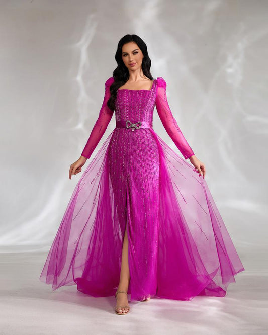 JMT-711178 Elegant Purple Evening Gown for Women - Model SH0039