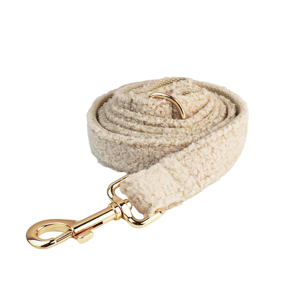 JMT-711434 Minimalist Cream Pet Collar and Harness Set with Leash and Bow for Dogs