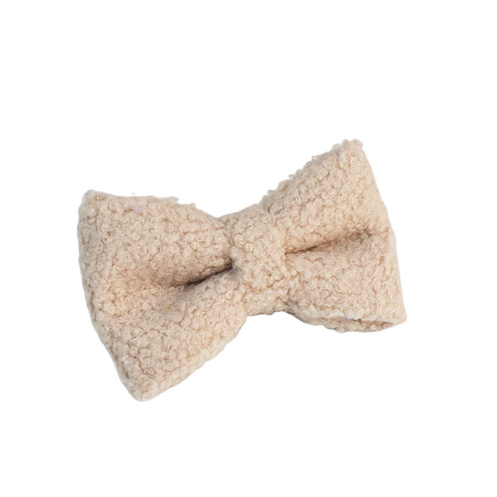 JMT-711434 Minimalist Cream Pet Collar and Harness Set with Leash and Bow for Dogs