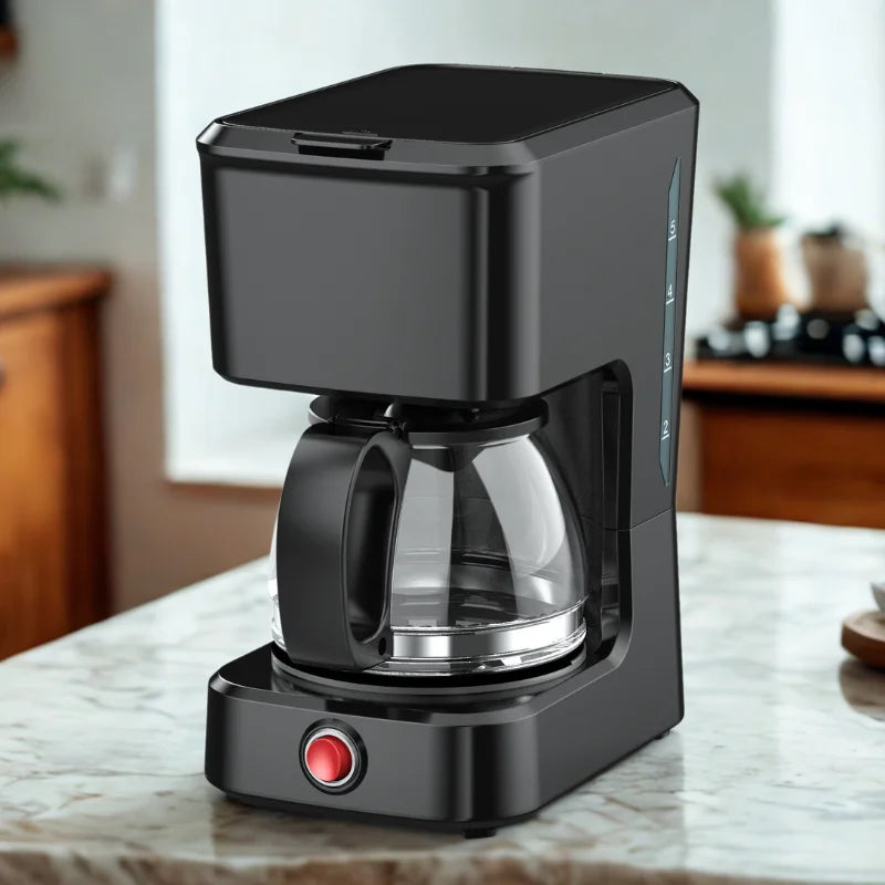 JMT-711754 Coffee Maker for 4 to 6 Cups with Clear Water Level Indicator and Ground Coffee Compatibility