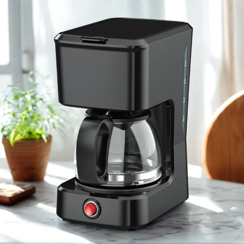 JMT-711754 Coffee Maker for 4 to 6 Cups with Clear Water Level Indicator and Ground Coffee Compatibility