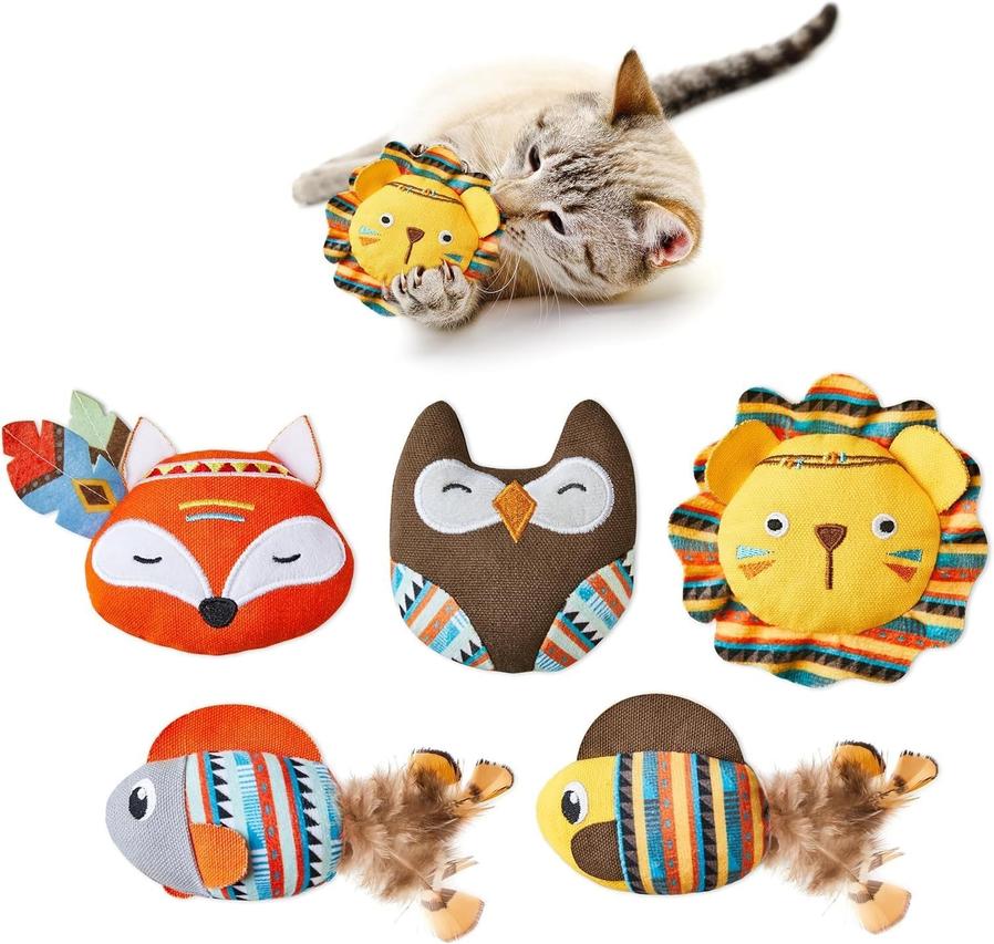 JMT-711754 Durable Catnip Jungle Animal Toys - Interactive Bite-Resistant Kicker Toys for Indoor Cats