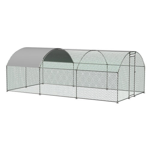 JMT-711946 Large Outdoor Metal Chicken Coop with Waterproof UV Cover and Walk-In Design