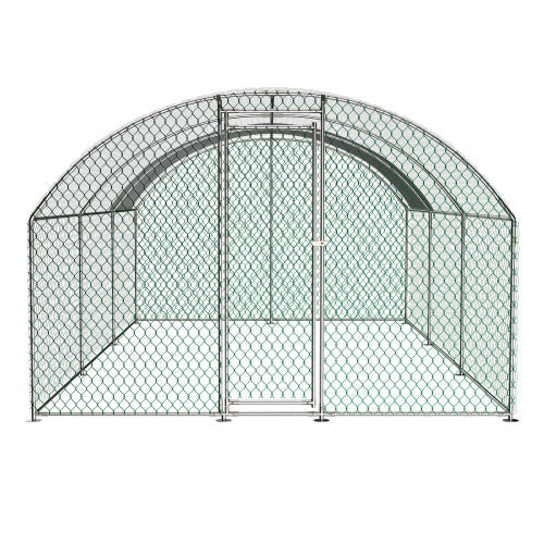 JMT-711946 Large Outdoor Metal Chicken Coop with Waterproof UV Cover and Walk-In Design