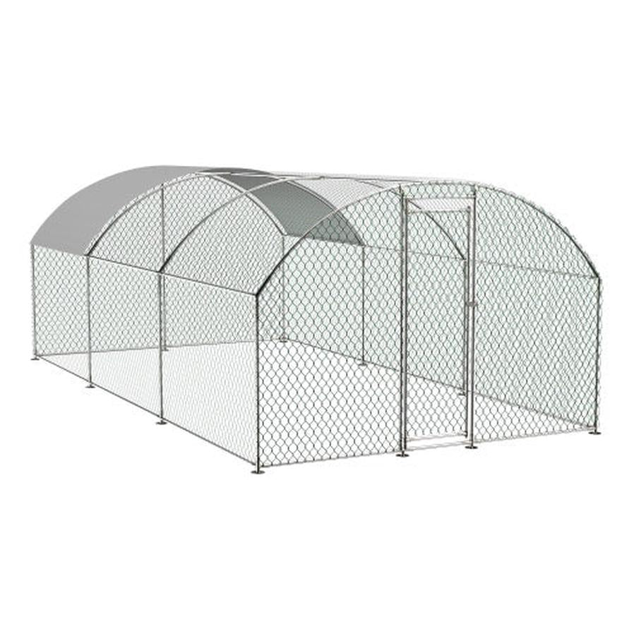 JMT-711946 Large Outdoor Metal Chicken Coop with Waterproof UV Cover and Walk-In Design