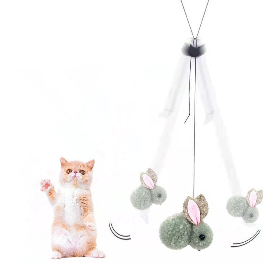 JMT-712074 Elastic Bouncing Funny Cat Stick with Hanging Toys and Delicate Balls