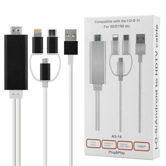 JMT-712266 HDMI Cable Converter Adapter - 2m Copper Core, Black and Silver