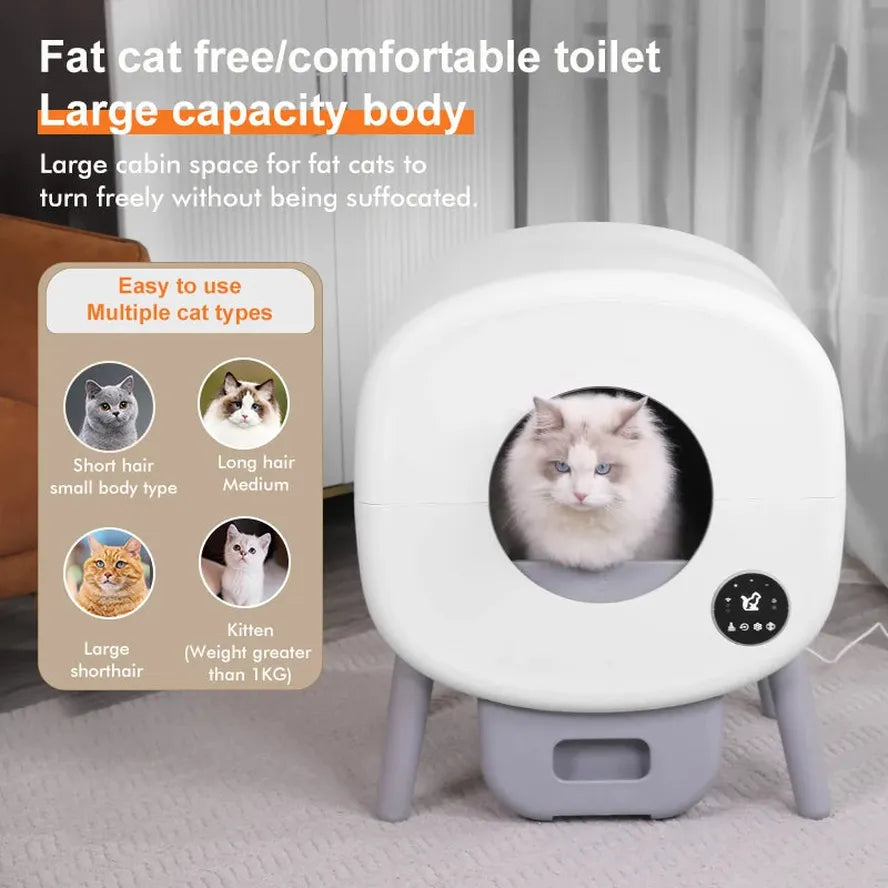 JMT-712458 Smart App-Controlled Automatic Self-Cleaning Cat Litter Box with Electronic Functionality