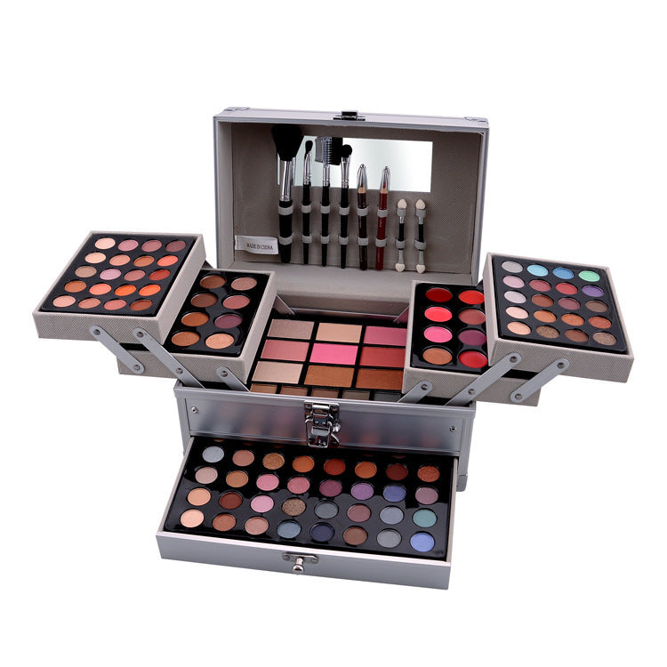 JMT-712522 Lip Pencil and Blush Makeup Set with Gloss, Eye Shadow, and Brush for Even Skin Tone