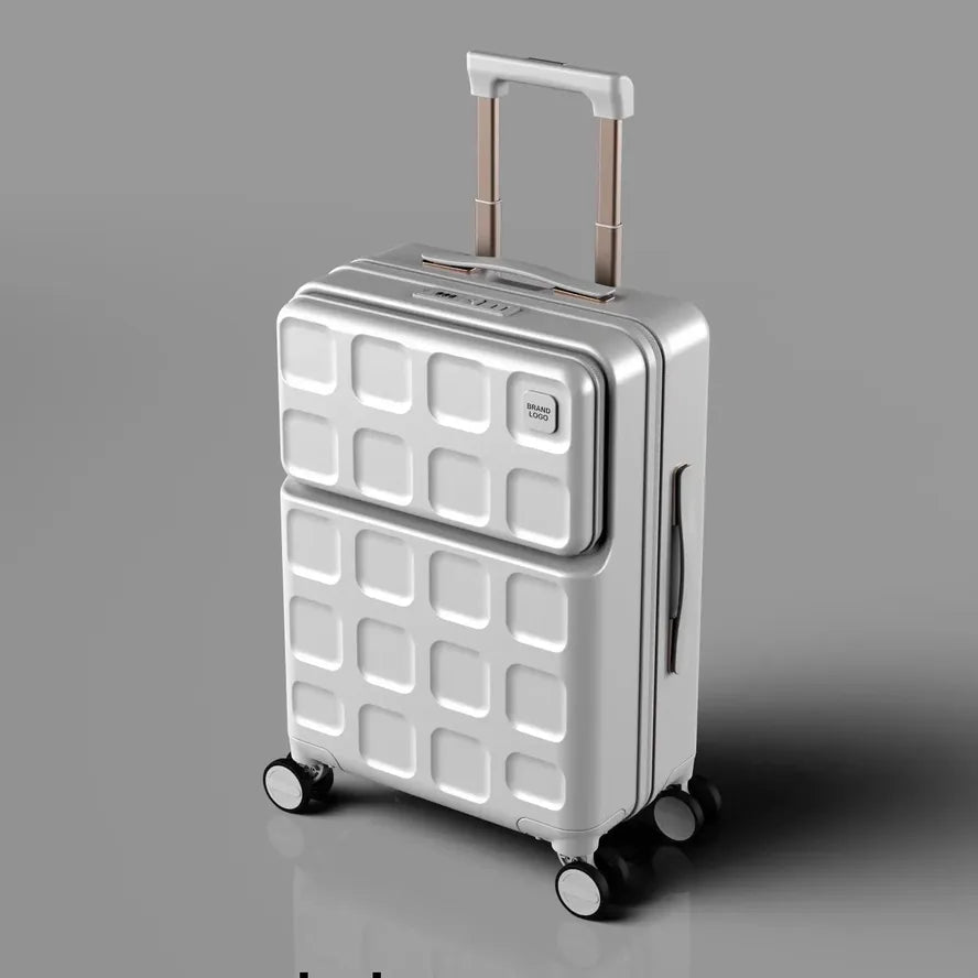 JMT-712650 Designer Lightweight Aluminium Trolley Travel Suitcase with Cup Holder