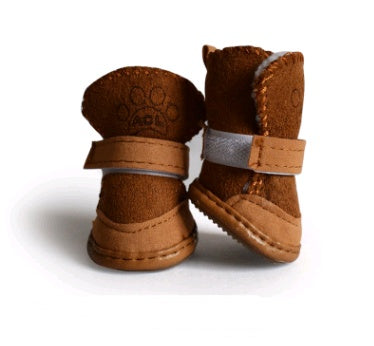 JMT-712714 Lambskin Winter Dog Boots - 4 Piece Set for Small to Extra Large Dogs