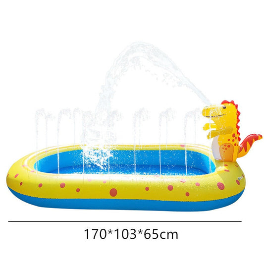 JMT-713162 Dinosaur Themed Water Spray Pool for Kids and Pets - 170x105x65cm Play Mat