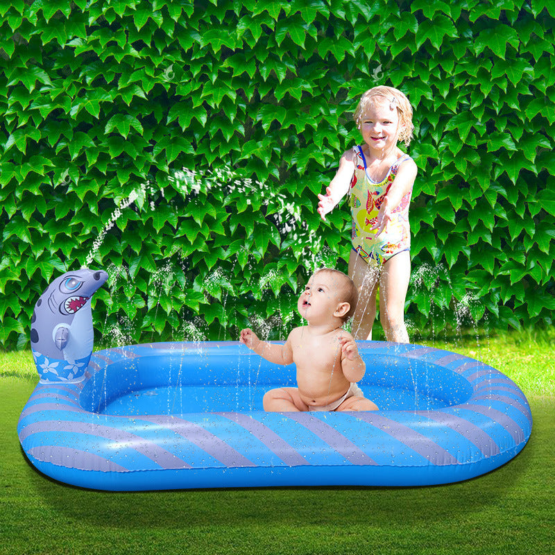 JMT-713162 Dinosaur Themed Water Spray Pool for Kids and Pets - 170x105x65cm Play Mat