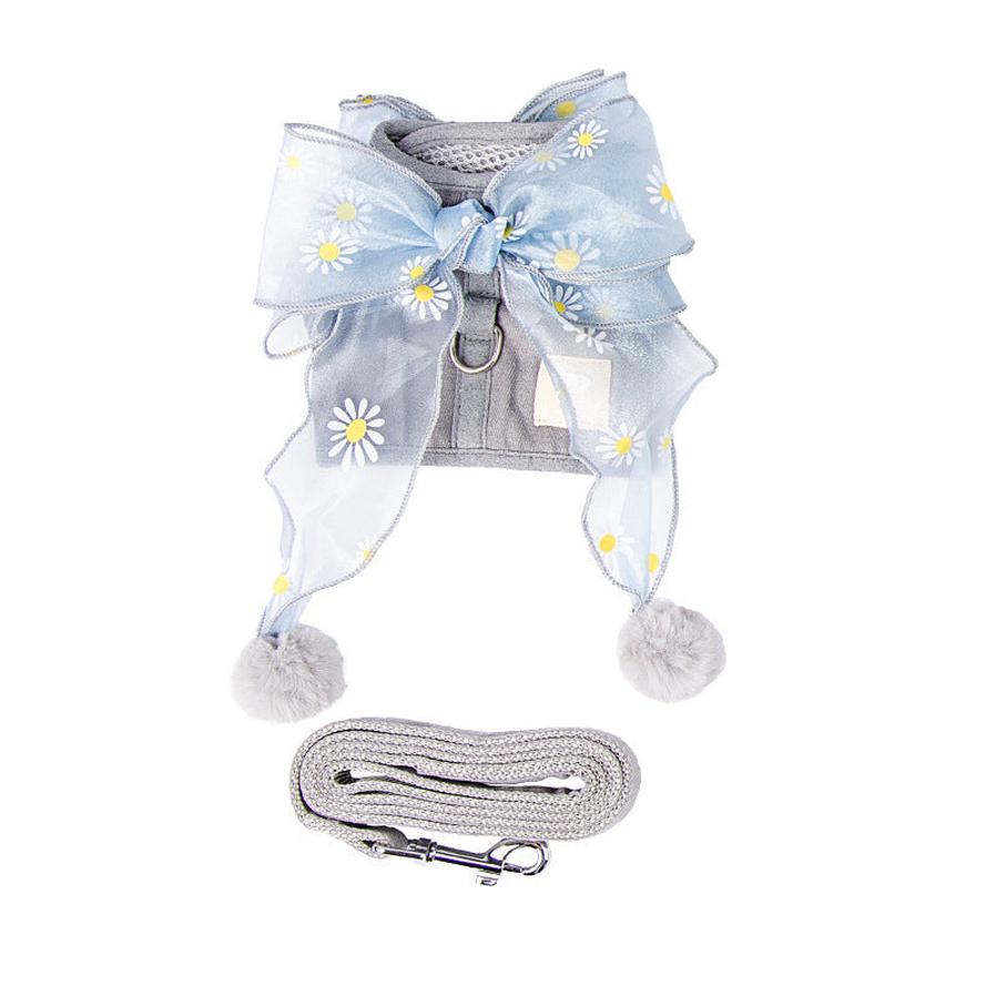 JMT-713418 Breathable Nylon Cat Chest Strap in Fairy Blue, Gray, and Pink