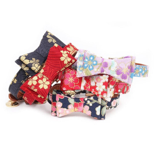 JMT-713738 Japanese Style Bronzing Pet Collar for Dogs - Adjustable PU Material in Multiple Colors