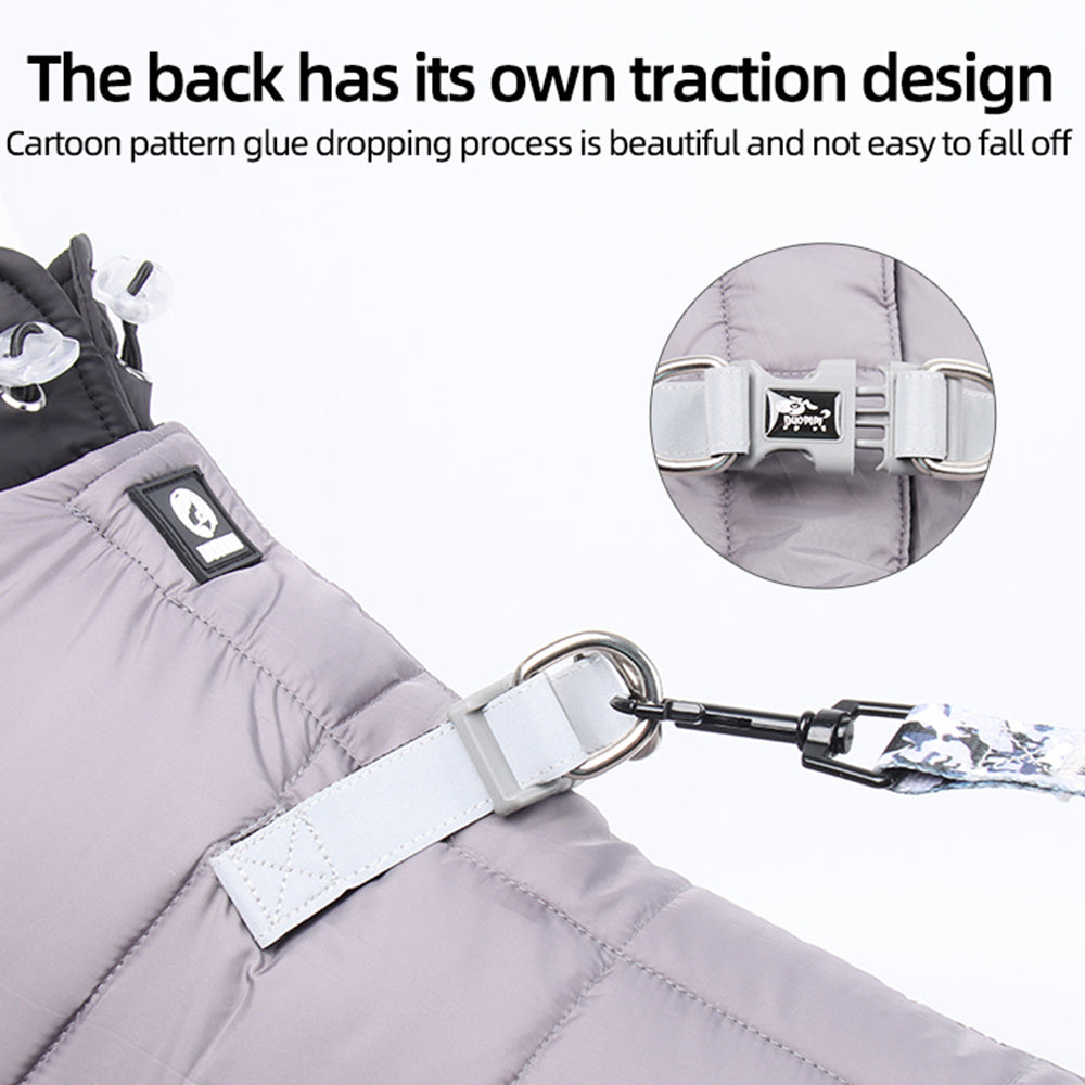 JMT-713866 Winter Thickened Dog Clothing - Casual Four-Legged Outfit in Multiple Colors with Reflective Rope Options