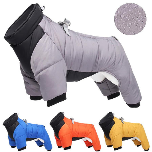 JMT-713866 Winter Thickened Dog Clothing - Casual Four-Legged Outfit in Multiple Colors with Reflective Rope Options