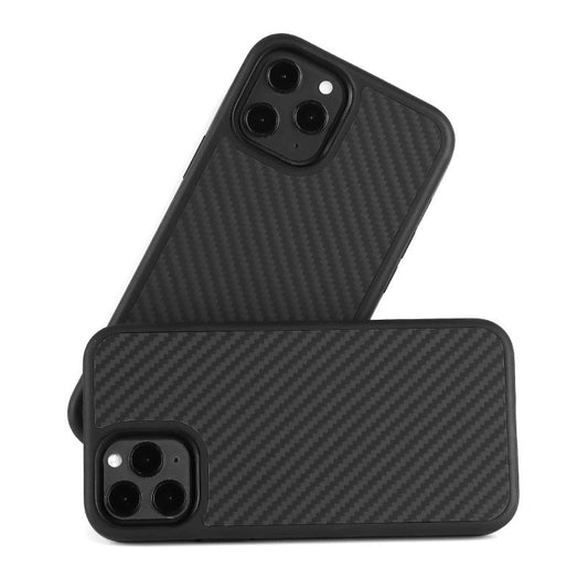 JMT-714570 Wooden Back Cover for iPhone 12 - TPU & Kevlar Material, Solid Color, Fashionable Design